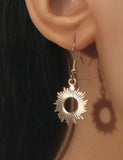 E75 Gold Sunburst Dangle Earrings - Iris Fashion Jewelry