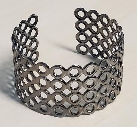 B304 Gun Metal Cuff Bracelet - Iris Fashion Jewelry