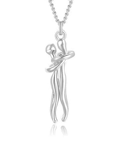 N991 Silver Hug Necklace with FREE Earrings - Iris Fashion Jewelry
