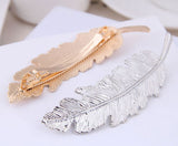H220 Gold Feather Hair Clip - Iris Fashion Jewelry