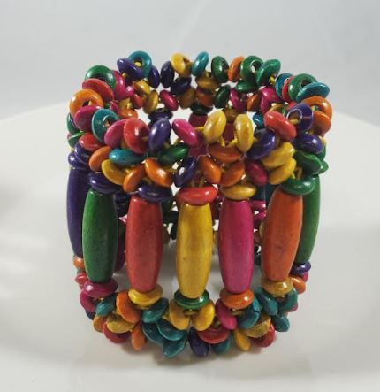 B73 Colorful Multi Layer Wooden Bead Bracelet - Iris Fashion Jewelry