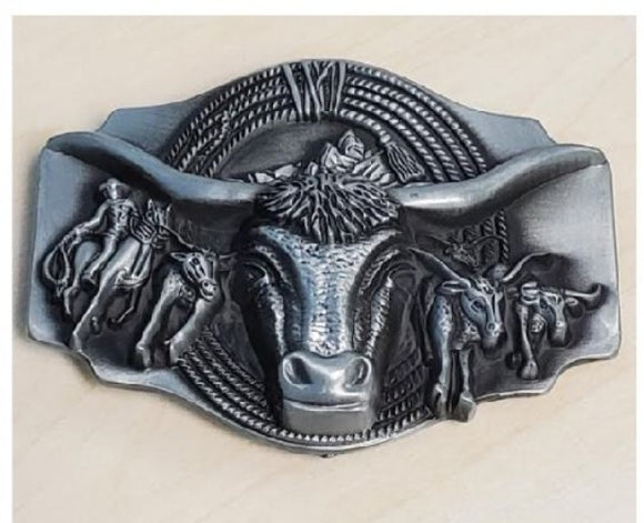 BU105 Bull Belt Buckle - Iris Fashion Jewelry