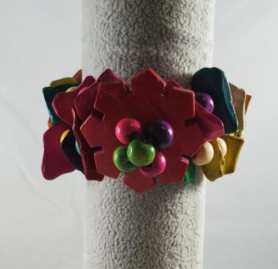 B384 Multi Color Geometric Wooden Bead Bracelet - Iris Fashion Jewelry