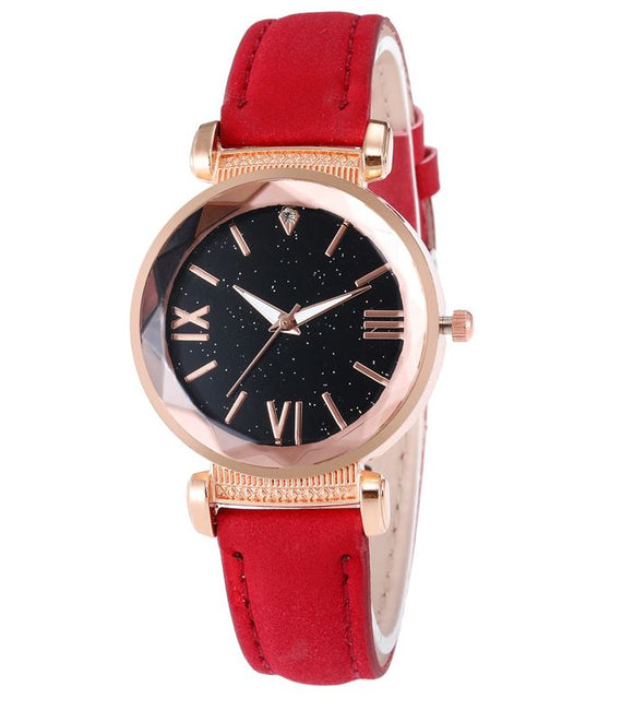 W435 Red Band Glitter Collection Quartz Watch - Iris Fashion Jewelry