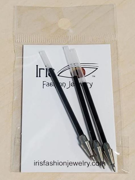 V75 Wood Pen BLUE Ink Refill Pack of 3 - Iris Fashion Jewelry