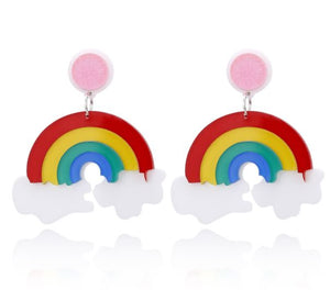 E1392 Acrylic Rainbow Earrings - Iris Fashion Jewelry