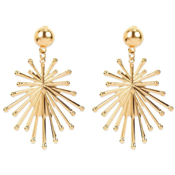 E731 Large Gold Burst Earrings - Iris Fashion Jewelry