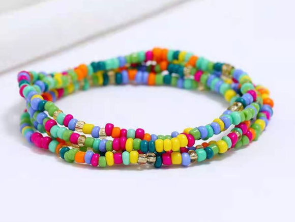 B133 Multi Color Seed Beads Strand Bracelet - Iris Fashion Jewelry