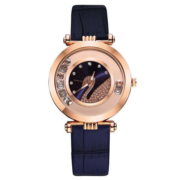W220 Blue Gemstones Swan Collection Quartz Watch - Iris Fashion Jewelry