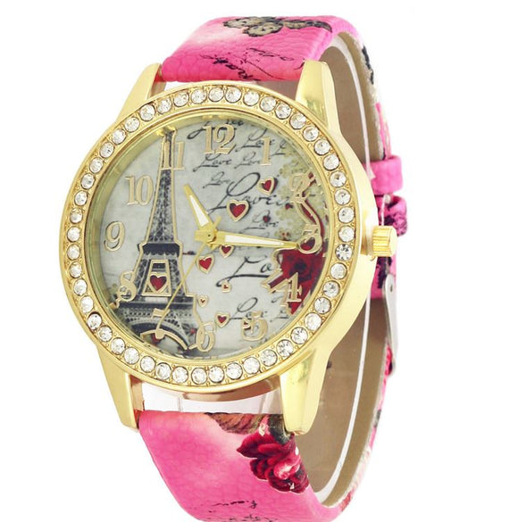 W479 Hot Pink Paris Collection Quartz Watch - Iris Fashion Jewelry