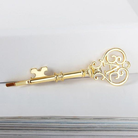 H528 Gold Key Bobby Pin Style Hair Clip - Iris Fashion Jewelry