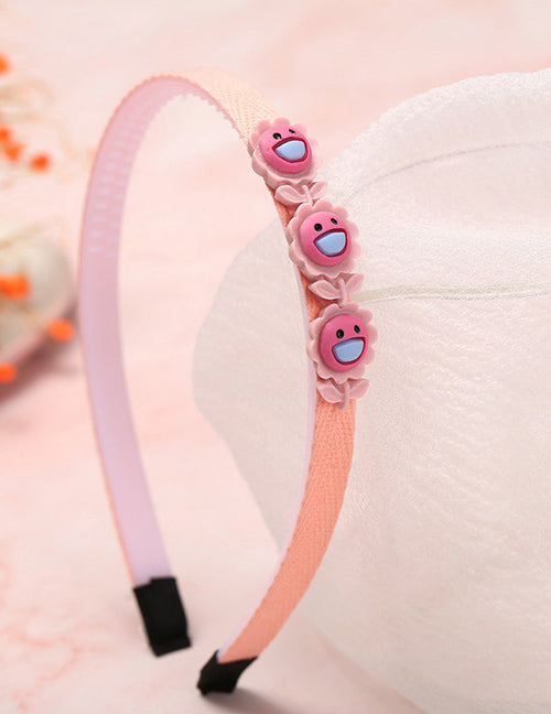 H702 Pink Flowers Fabric Covered Head Band - Iris Fashion Jewelry