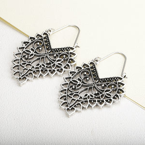 E1339 Silver Openwork Pattern Earrings - Iris Fashion Jewelry