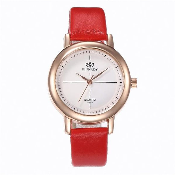 W235 Red Band Simple Quartz Watch - Iris Fashion Jewelry