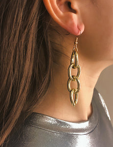 E629 Gold Multi Chain Dangle Earrings - Iris Fashion Jewelry