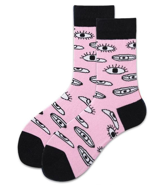 SF783 Light Pink All Eyes on Me Socks - Iris Fashion Jewelry