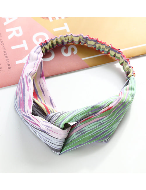 H208 Multi Color Stripes Hair Band - Iris Fashion Jewelry
