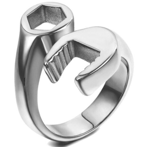 AR29 Silver Wrench Adjustable Ring - Iris Fashion Jewelry