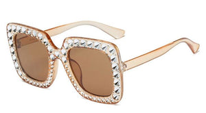 S366 Champagne Glitter Dots Fashion Sunglasses - Iris Fashion Jewelry