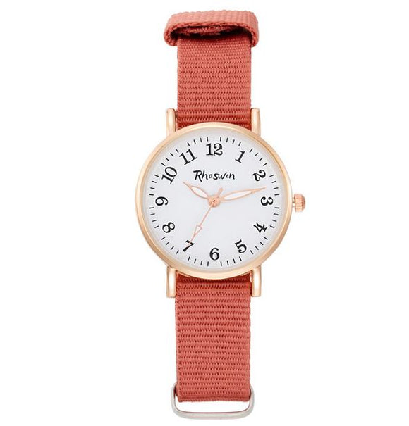 W531 Mauve Fabric Band Quartz Watch - Iris Fashion Jewelry