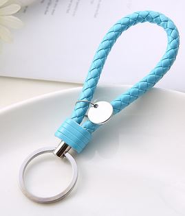 *K105 Light Blue Leather Keychain - Iris Fashion Jewelry