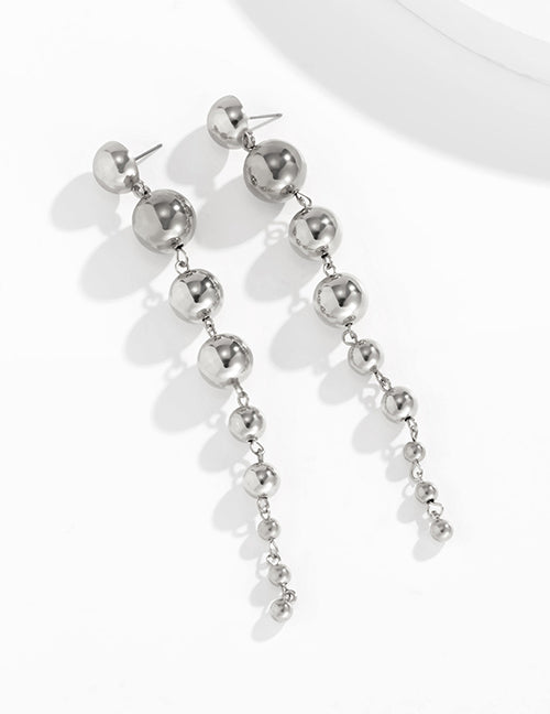 E1576 Silver Cascading Dangle Earrings - Iris Fashion Jewelry