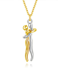N1453 Gold & Silver Hug Necklace with FREE Earrings - Iris Fashion Jewelry