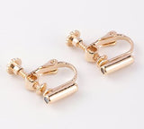 E143 Rose Gold Clip On Earring Converters For Non Pierced Ears - Iris Fashion Jewelry