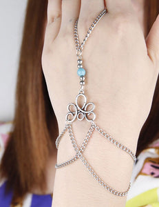 B945 Silver Finger Chain Design Bracelet - Iris Fashion Jewelry