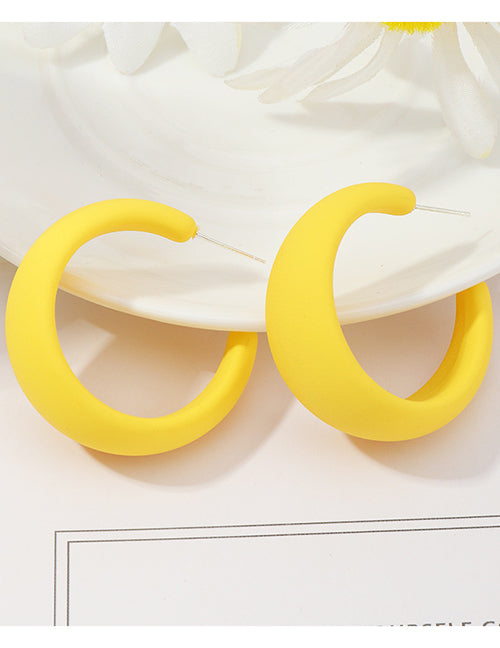 E1055 Yellow Open Hoop Earrings - Iris Fashion Jewelry