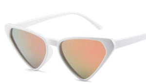 S354 White Frame Reflective Lens Triangle Sunglasses - Iris Fashion Jewelry