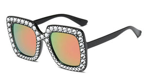 S365 Black Green Mirror Lenses Glitter Dots Fashion Sunglasses - Iris Fashion Jewelry