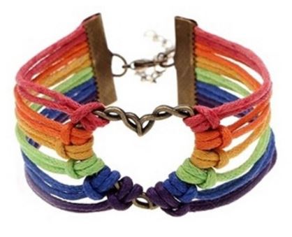 B383 Rainbow Gay Pride Heart Bracelet - Iris Fashion Jewelry