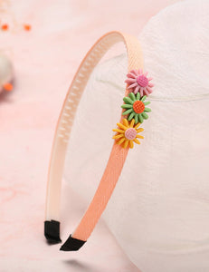 H705 Flowers Fabric Covered Head Band - Iris Fashion Jewelry