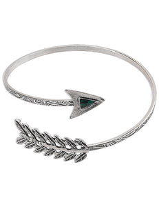 B1130 Silver Etched Arrow Armband - Iris Fashion Jewelry