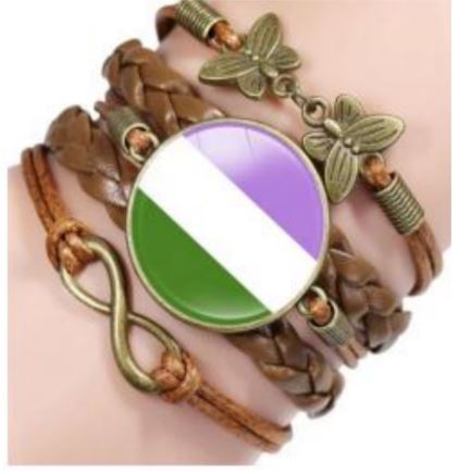 B1003 Lavender & Green Butterfly Infinity Leather Layered Bracelet - Iris Fashion Jewelry