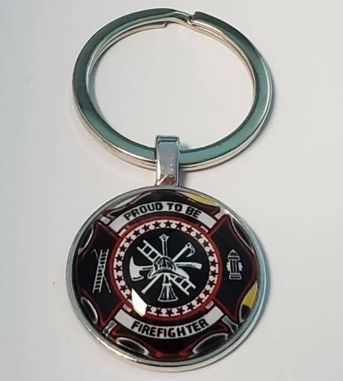 K82 Silver Firefighter Keychain - Iris Fashion Jewelry