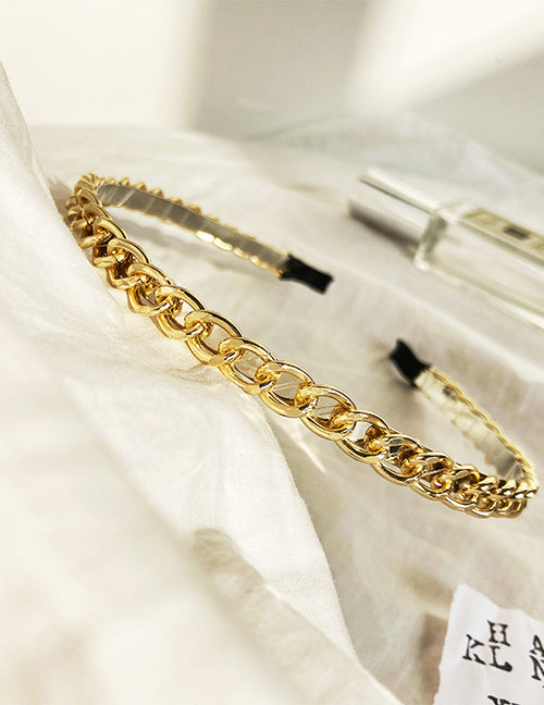 H740 Gold Chain Link Hair Band - Iris Fashion Jewelry