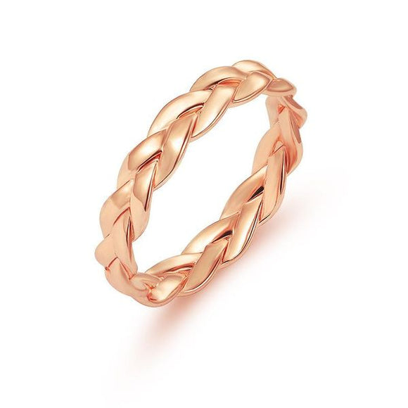 R469 Rose Gold Braided Ring - Iris Fashion Jewelry