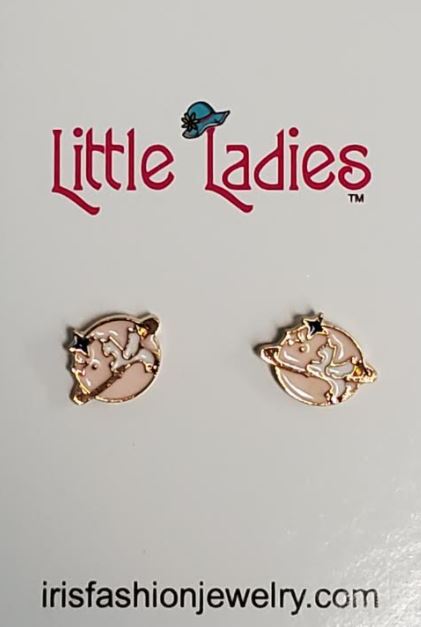 L60 Gold Pink Planet Unicorn Earrings - Iris Fashion Jewelry