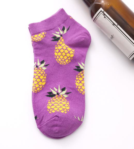 SF1107 Lavender Pineapple Low Cut Socks - Iris Fashion Jewelry