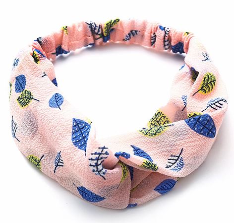 H499 Light Pink Leaf Pattern Head Band - Iris Fashion Jewelry