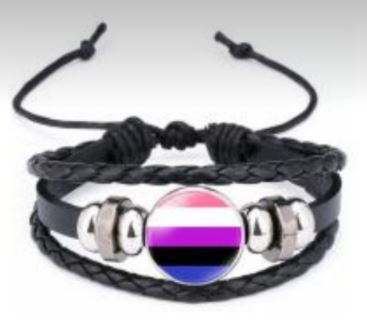 *B718 Pink Purple Blue Leather Bracelet - Iris Fashion Jewelry