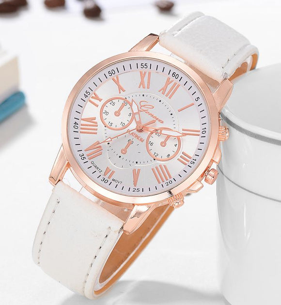 W568 White Rose Gold Quartz Watch - Iris Fashion Jewelry
