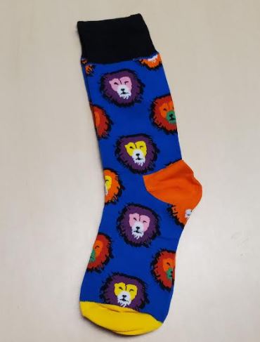 SF1119 Royal Blue Colorful Lion Socks - Iris Fashion Jewelry