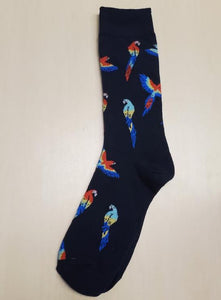 SF1278 Navy Blue Colorful Parrot Socks - Iris Fashion Jewelry