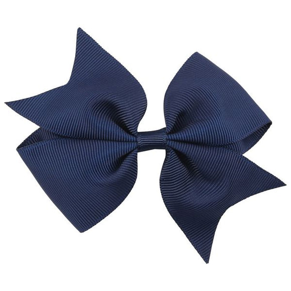 H826 Small Navy Blue Bow Hair Clip - Iris Fashion Jewelry