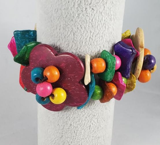B660 Flower Colorful Multi Strand Bead Bracelet - Iris Fashion Jewelry