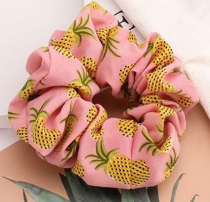 H379 Pink Pineapple Hair Scrunchie - Iris Fashion Jewelry