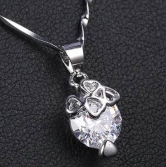 N1494 Silver Dainty Rhinestone Necklace with FREE Earrings - Iris Fashion Jewelry